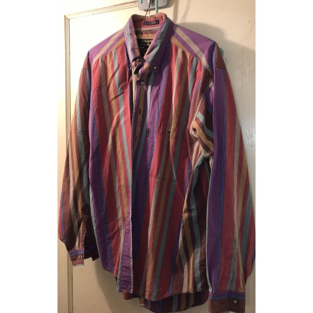 Vintage Alexander‎ Julian Colours Shirt Colorful Size L Y2K